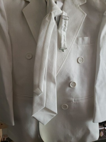Kids Kaynee White Soze 10 Long Sleeve 5-Piece Suit Pants Tie Belt Set - Trl4#324 - Picture 4 of 9