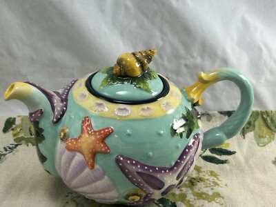 BLUE SKY CLAYWORKS Muschel Stern Fisch Thema Neuheit Teekanne LTD EDN