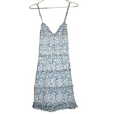 ASOS Parisian Women's Floral Frill Cami Mini Dress Size 6 Tiered Blue Sleeveless