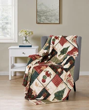 Kate Aurora Classic Holiday Plaid Merry Christmas Ultra Soft Throw Blanket