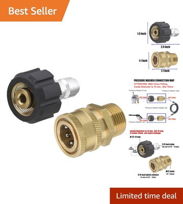 #ad High Quality Pressure Washer Adapters: M22 14mm Female to 3 8 Quick Connect $23.76