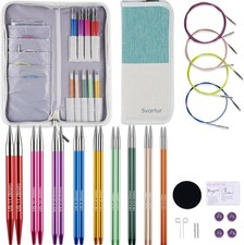 Interchangeable Circular Knitting Needles Set, 9 Pairs  Cables  Storage
