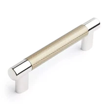 Signature Hardware Jerico 5‑1/8″ Cabinet Pull Polished Nickel/Golden Champagne