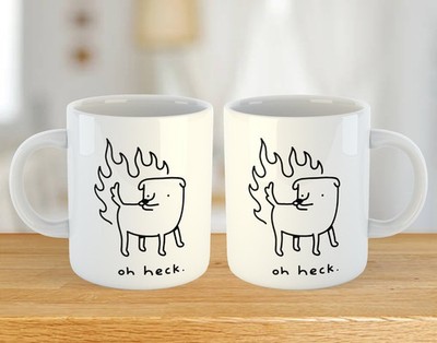 Oh Heck! 11 Unzen Becher - Hundeschwanz Feuerjagd Neuheit Tierbesitzer Witz Geschenk Damen sie