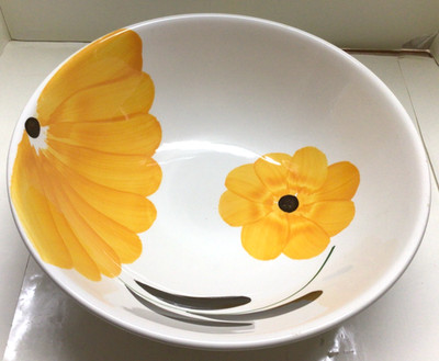 Primula vintage 1960 hand painted Italy Stamped floral pasta yellow sun flower