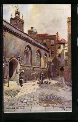 Künstler-AK Charles F. Flower: Clifford´s Inn Hall 1904 