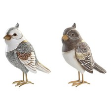 Figura Decorativa DKD Home Decor Beige Blanco Resina Pájaro Moderno [12,5 x 7