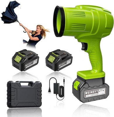 Seese Cordless Handheld Violent Fan/Leaf Blower + 2 Batteries/Charger/Case