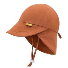 Linen Toddler Sun Hat for Baby Boys Beach Hats Newborn Girls 0-6 Months Caramel