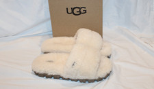 UGG COZETTA CURLY SHEEPSKIN COMFORT SLIDE SLIPPERS NAT NATURAL NEW US 10 EU 41