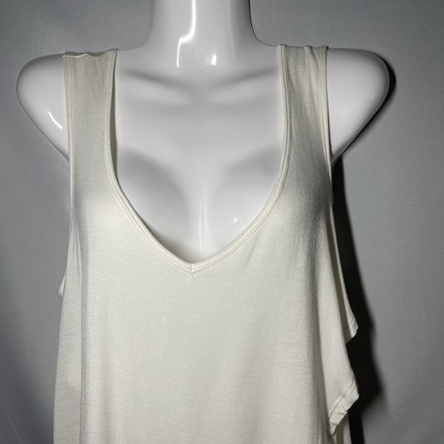 t.la Anthropologie Tank Top Womens XS White V Neck Sleeveless Layered Asymmetric - Picture 2 of 12