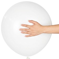 18 Inch White Balloons 15 Pack - Large Round Latex Balloons