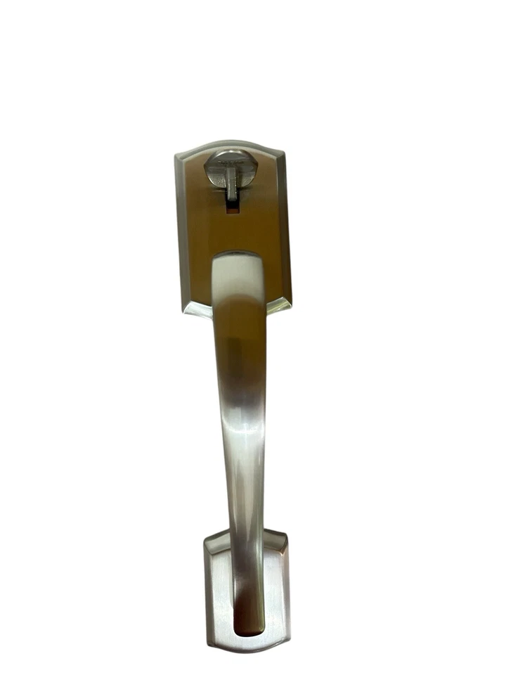 Maçaneta da porta frontal Kwikset Prescott com alavanca Tustin cetim níquel 98150-013 (OB) - Imagem 3 de 4