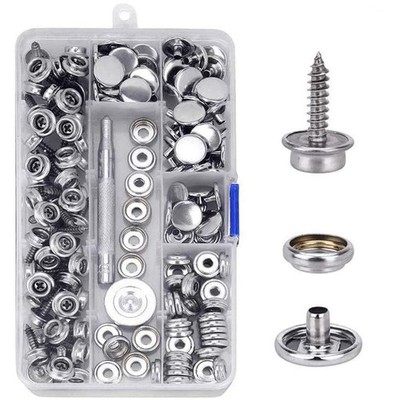Kit broches lona 150 piezas acero inox con herramienta para bote y muebles