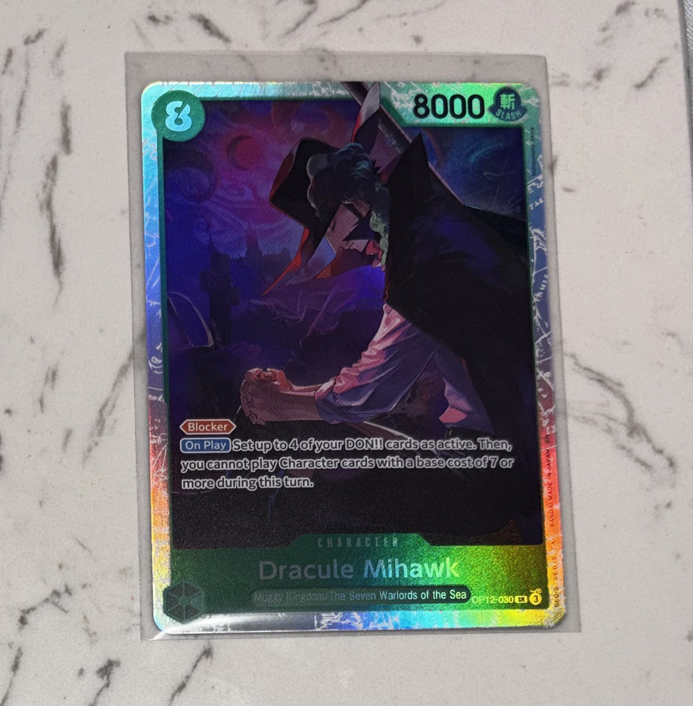 LEGACY OF THE MASTER ,OP12-030 DRACULE MIHAWK SR ENGLISH ONE PIECE TCG ( 3)
