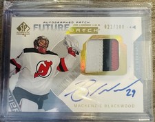 2018 SP Authentic Future Watch Auto Patch #176 Mackenzie Blackwood 21/100 - Avs