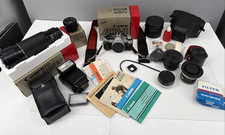 Canon AE-1 Program Camera 35mm Body Lenses Flash Lot Collection Read Description