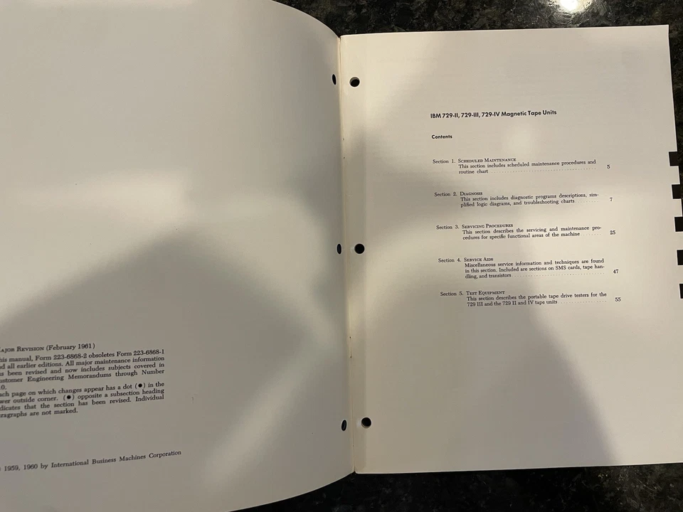 IBM 729 II III IV Magnetic Tape Units Engineering Manual 1961 - Image 3 of 4
