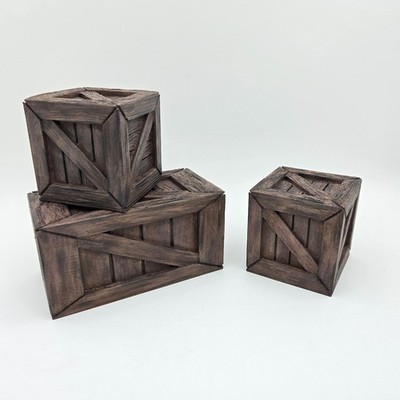 Wooden Crates Accessory DIY Diorama Project or Dollhouse 1/12 Scale 3D Printed