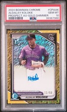 2024 Bowman Chrome Aldalay Kolokie 1st Bowman Auto Gold Shimmer /50 PSA 10