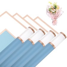 Flower Wrapping Paper, 57cm/22 Inch Blue Packaging Paper, Pack of 20