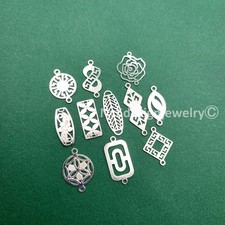 Multiple Sizes Elegant Silver Plated Connector Finding 8pcs Unique Design DIY