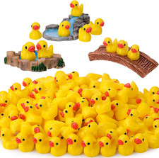 120 Stück Mini Enten Harz, Gelb Mini Duck Figuren Miniatur Enten Kleine Enten Fü