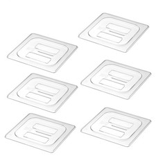 6-Pack Clear Polycarbonate Handled Lids for 1/6 Size NSF Food Pans