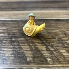 Vintage 1992 Polly Pocket Pen Pal Pencil Topper Yellow Snail & Lulu Doll