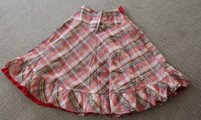 Vtg 1950s Homemade Taffeta Plaid Skirt