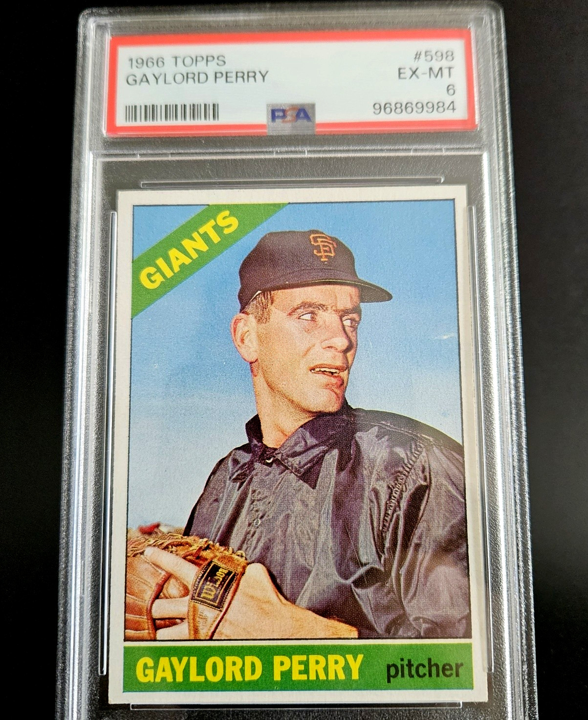 1966 Topps #598 Gaylord Perry San Francisco Giants Graded  PSA 6 EX-MT