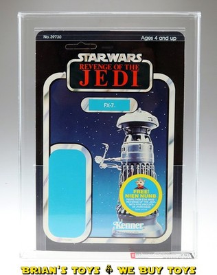 Vintage Kenner Star Wars Carded Revenge of the Jedi Proof Card FX-7 AFA 75+ E...