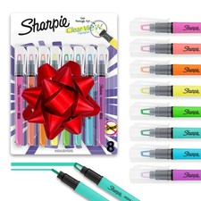 Sharpie Clear View Highlighter Sticks, Chisel Tip, Assorted Fluorescent, 8 Co...