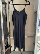 Black strapless cocktail/evening dress with tassels, romantic style