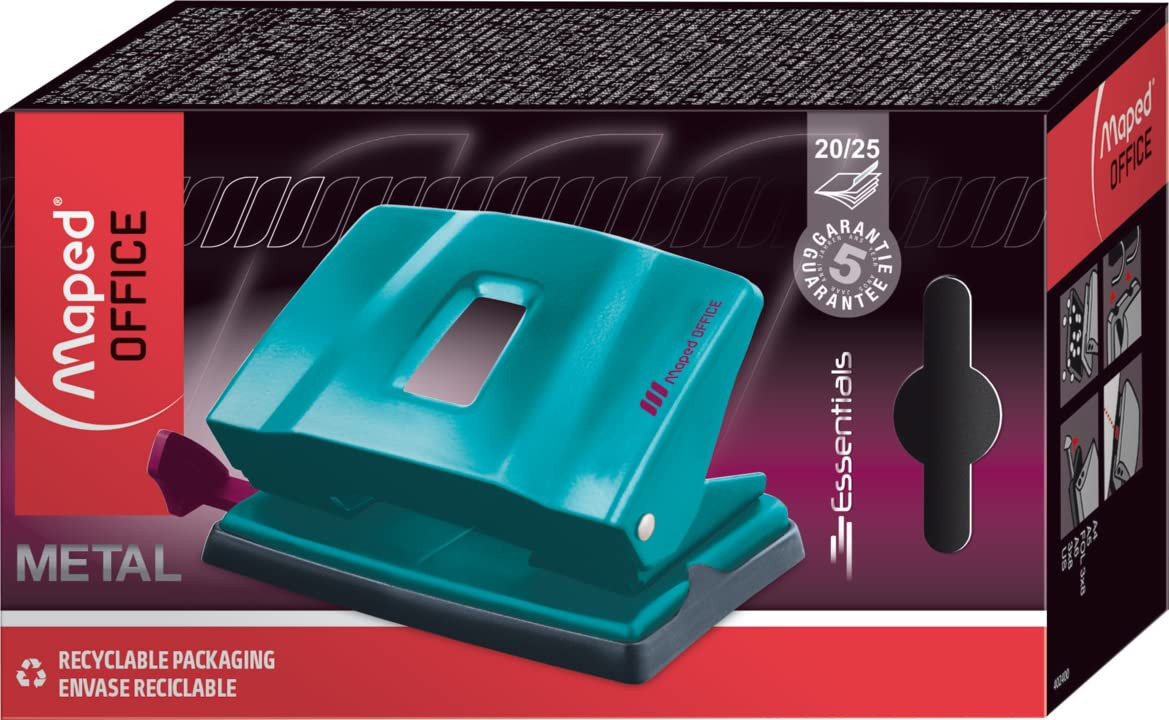 Maped,Essentials Deco hole punch 20/25 sheets,for 20/25 sheets,glossy varnish su