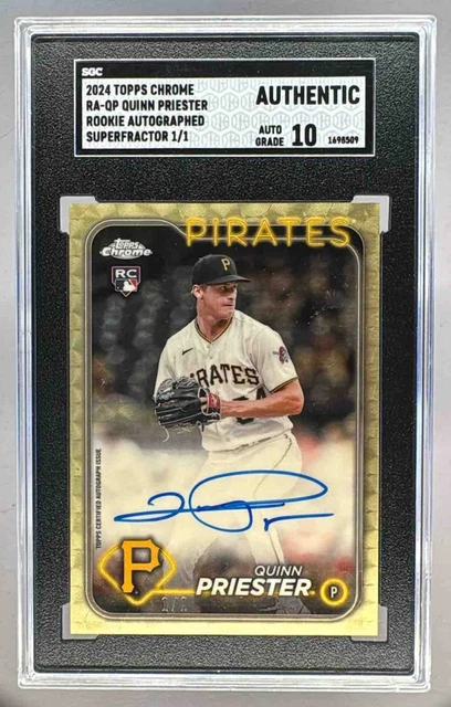 Quinn Priester 2024 Topps Chrome SuperFractor Rookie RC 1/1 SGC AUTH Auto 10