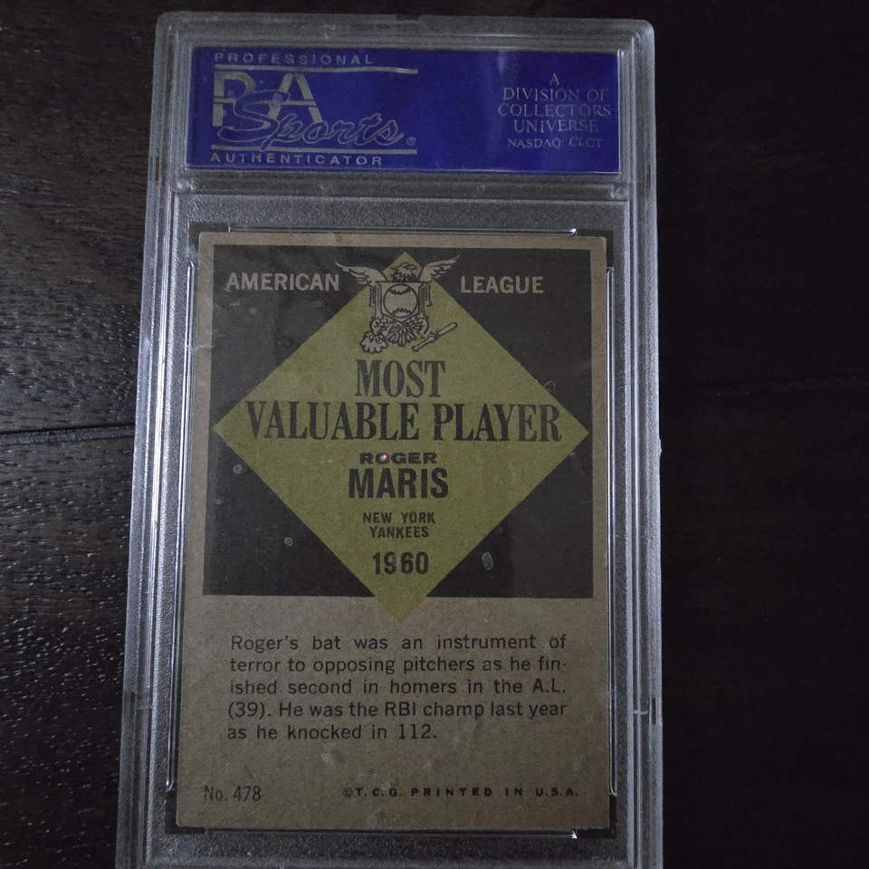 1961 Topps - Roger Maris #478 certificado PSA/DNA ¡Autógrafo auténtico! Foto 3 de 3