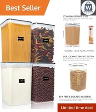 Extra Large Airtight Food Storage Containers - 6.5L, Set of 4 for Bulk Storage