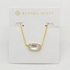 New Kendra Scott Elisa Pendant Necklace In Dichroic Glass / Gold