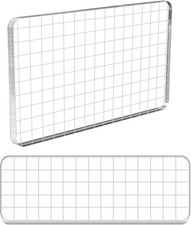 2 Pieces Large Stamp Blocks Acrylic Clear Stamping Blocks Tools with Grid Lines