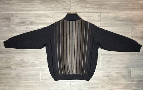 Vintage St Croix Sweater Mens Wool Blend Textured Stripe Pullover 90s Size M - Picture 9 of 12