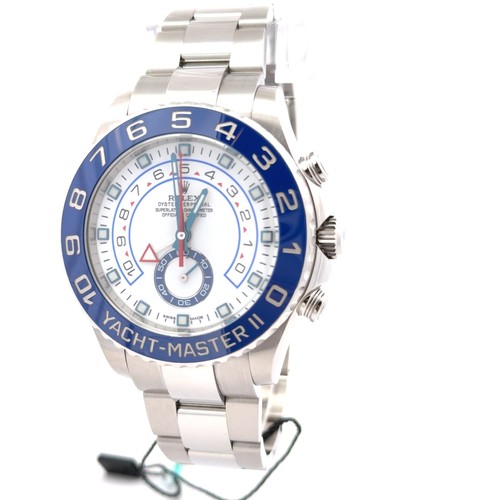 Rolex Yacht-Master 116680 Silver Oyster Bracelet with Blue Bez...