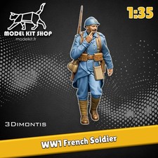 1:35 - Figurine WW1 Soldat Français fumant by modelkit.fr