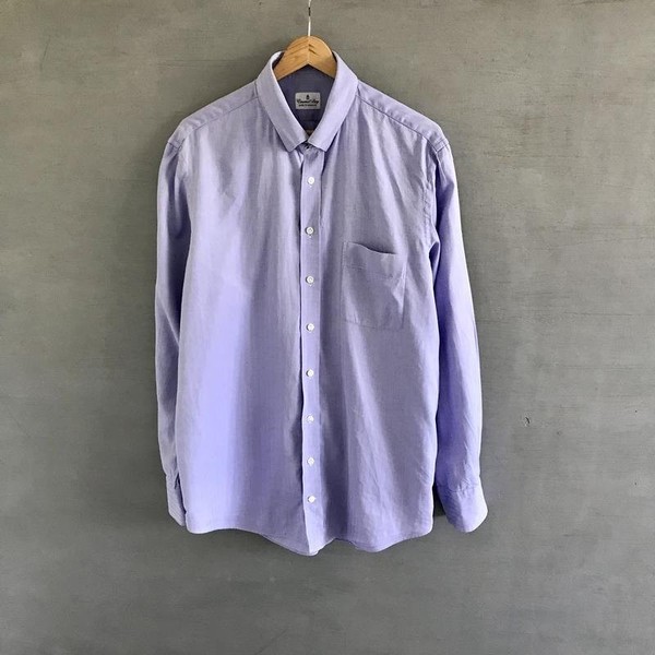 Men Emanuel Berg Shirt Navy Cotton 44 / XXL / 52