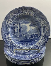 Set of 6 Blue Spode Italian 6" Breads Plates Mint Condition