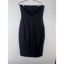 Vintage KORS Michael Kors 90s Black Strapless Pencil Cocktail Dress Silk Italy 6