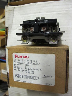 Furnas 45DD10AFD8LL2, 25 Amp Definite Purpose Contactor, 120 Volt Coil-C87-NEW-B