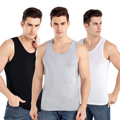 HERREN FITNESSWESTE ÄRMELLOS SOMMER FITNESSSTUDIO SET 85 % BAUMWOLLE TOP T-SHIRT TRAININGSTANK - Bild 6 von 16