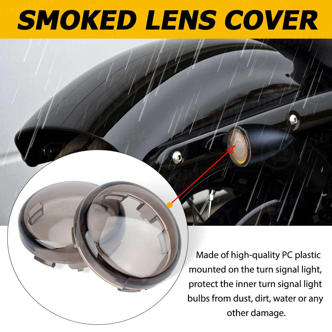 Motorcycle 1157 Front Rear LED Bullet Turn Signal Light Smoke Lens for Harley