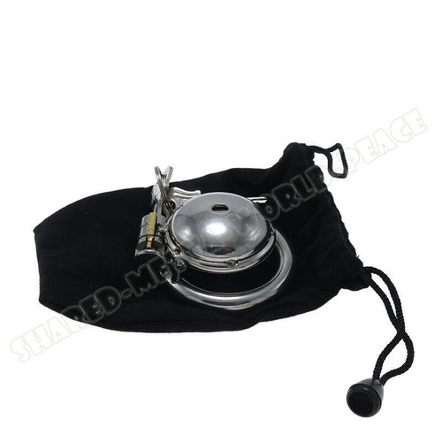 Ultra Small Short Sissy Flat Male Chastity Cage Device Stainless Steel Lock Ring - Picture 6 of 30